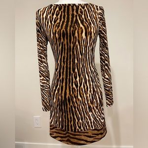 Michael Kors NWT Women's Petite Long Sleeve Tiger
Sheath Dress Size S